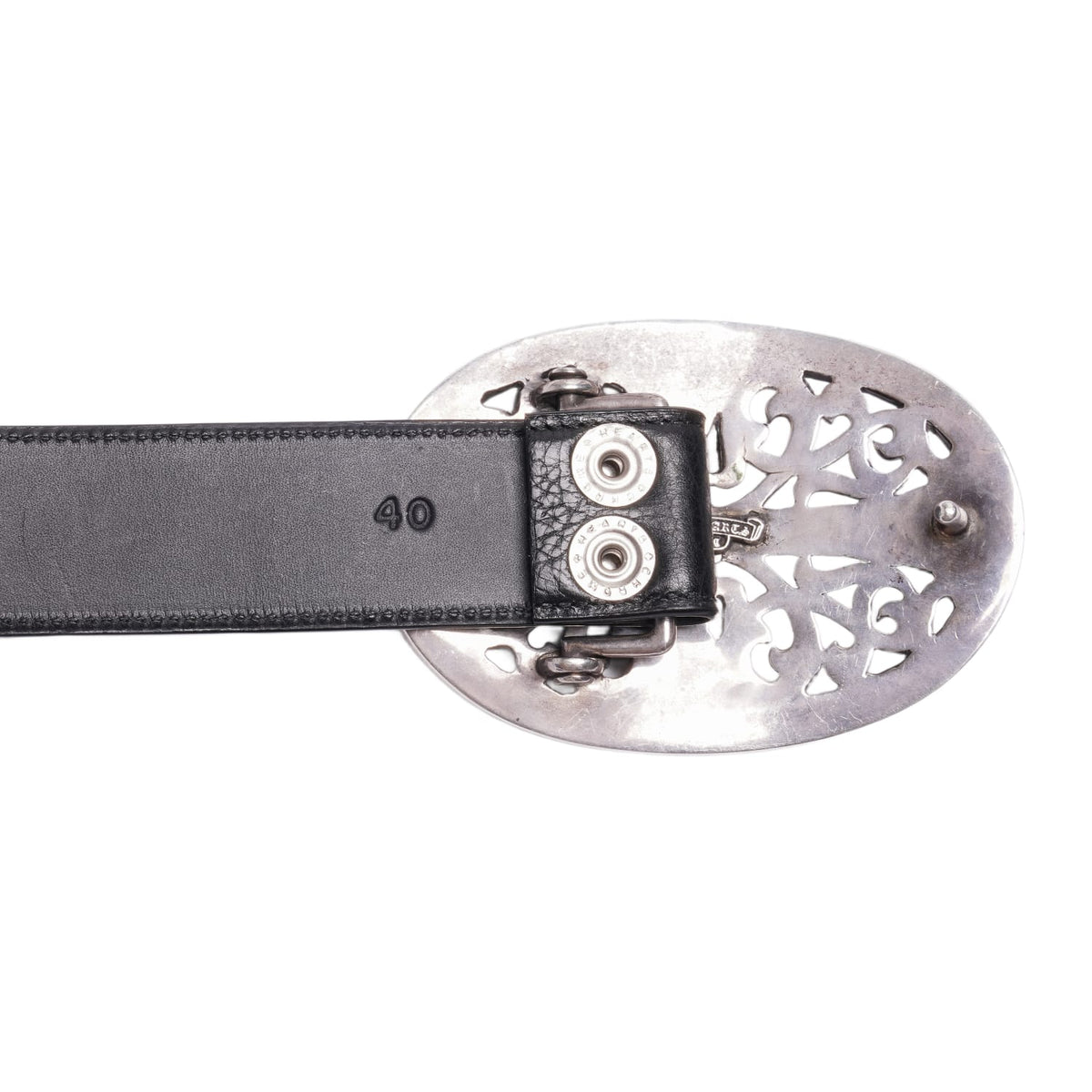 Chrome Hearts 'Silver' Oval Cross Jumbo Belt
