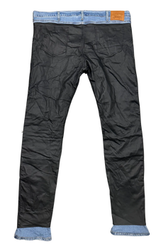 Custom 'Black' Layered Leather Jeans