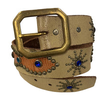 Studded 'Blue Sun' Tan Belt