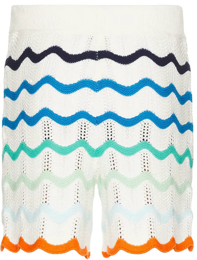 Casablanca 'Blue Gradient' Wave Knit Shorts