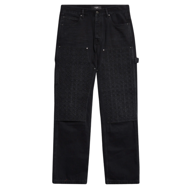 Amiri Debossed Ma Quad Black Double Knee Carpenter Jeans