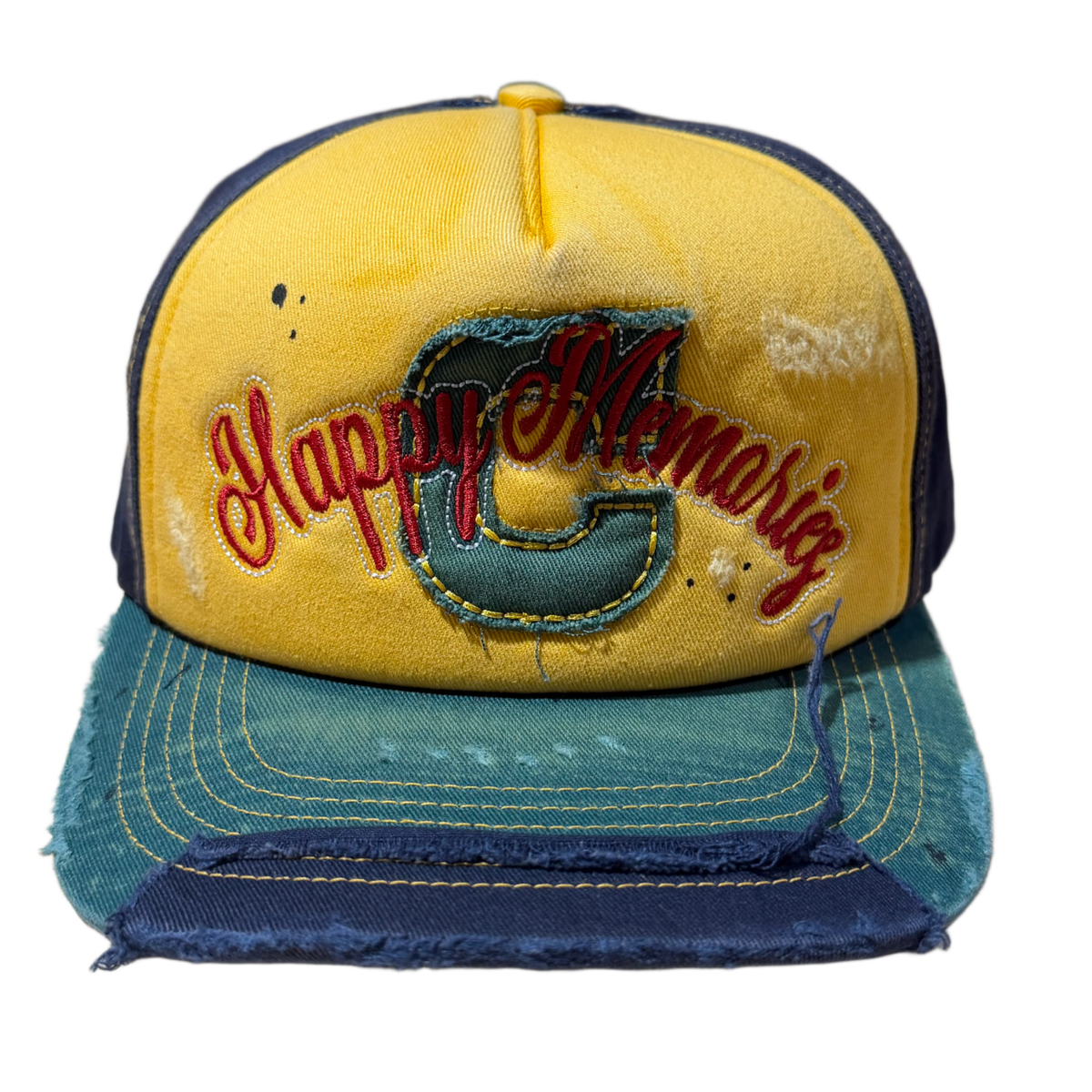 Happy Memories Don't Die HMDD 'Yellow' Distressed Trucker Hat