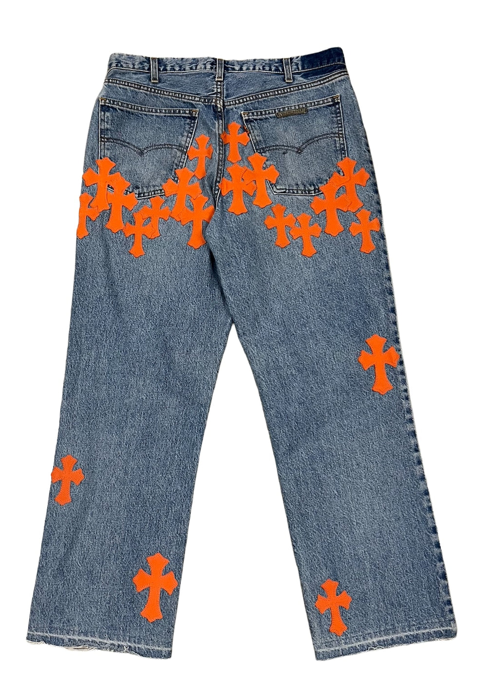 Chrome Hearts '29 Orange Patch' Blue Jeans
