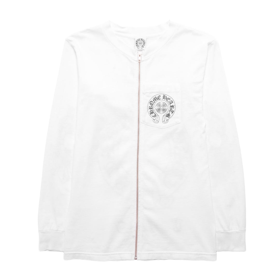 Chrome Hearts Vintage 'White' Floral Zip Up Longsleeve
