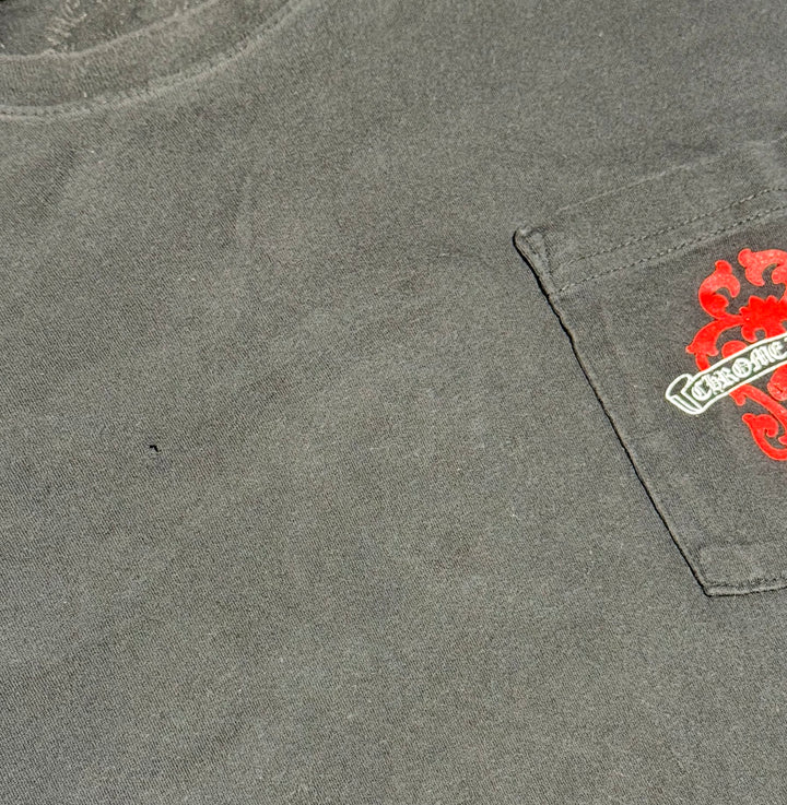 Chrome Hearts 'Red Floral Dagger' Black Longsleeve