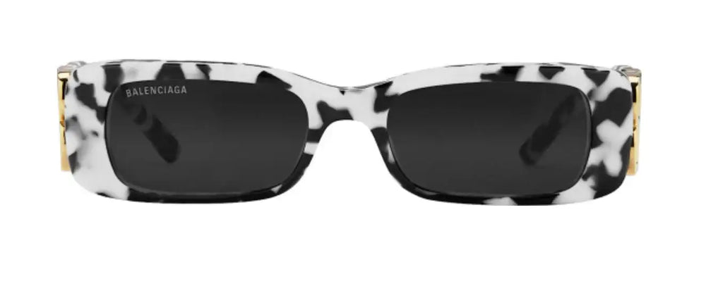 Balenciaga 'Dynasty Rectangle' White/Black Sunglasses