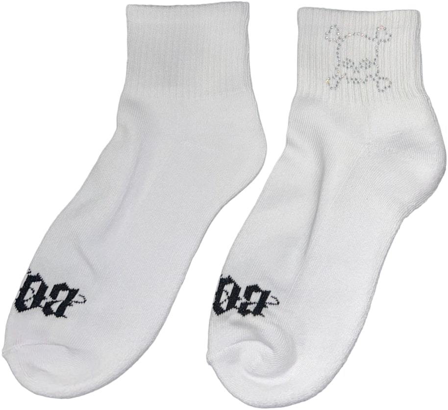 Bossi 'Silver Skull' Rhinestone Socks