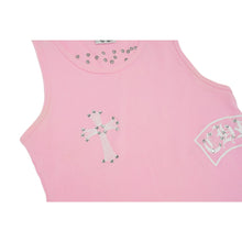 Chrome Hearts Vintage Women's 'Pink' Studded Cross T Bar FUCK YOU Tank Top