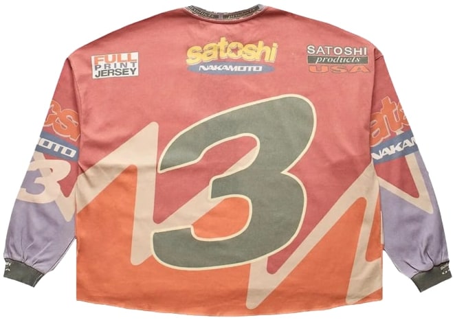 Satoshi Nakamoto 'Red' Speedway Long-Sleeve T-Shirt