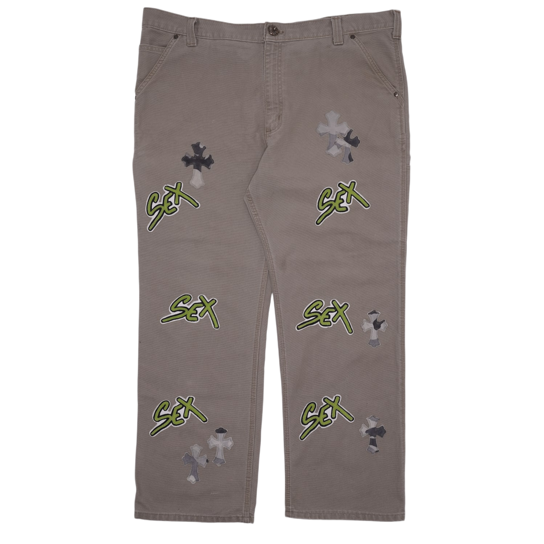 Chrome Hearts Matty Boy 'Sex Records Patch' Tan Carpenter Pants