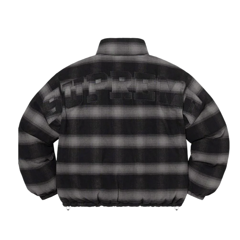 Supreme 'Black' Flannel Reversible Puffer Jacket