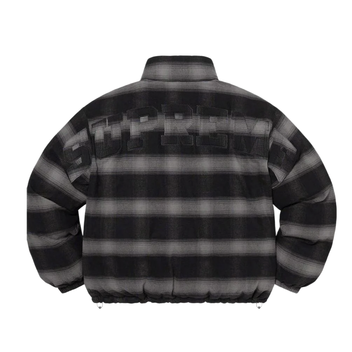 Supreme 'Black' Flannel Reversible Puffer Jacket