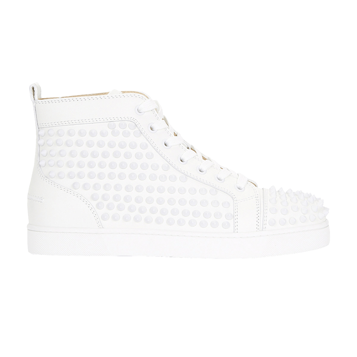 Christian Louboutin 'White' Louis Flat Calf Spikes Sneaker
