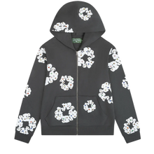 Denim Tears 'Grey' Rhinestone Wreath Zip Up Hoodie