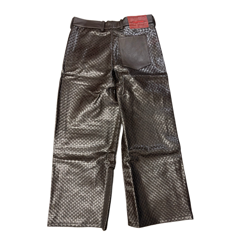 Archivo Studios 'Weave' Brown Leather Pants