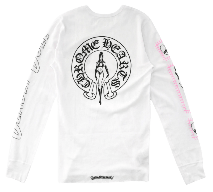 Chrome Hearts Deadly Doll Waffle Thermal Long Sleeve White