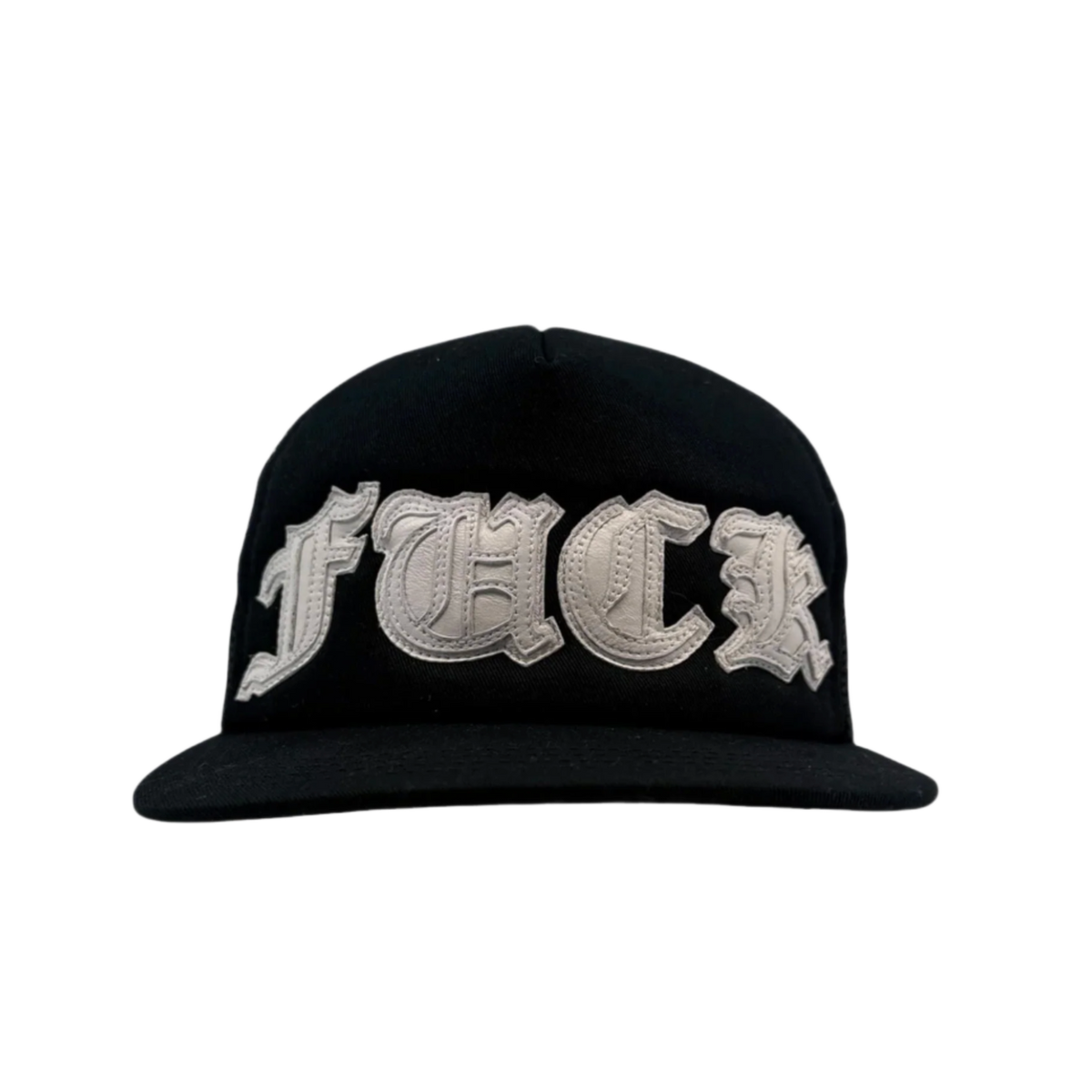 Chrome Hearts 'Fuck' White Leather Patch Trucker Hat