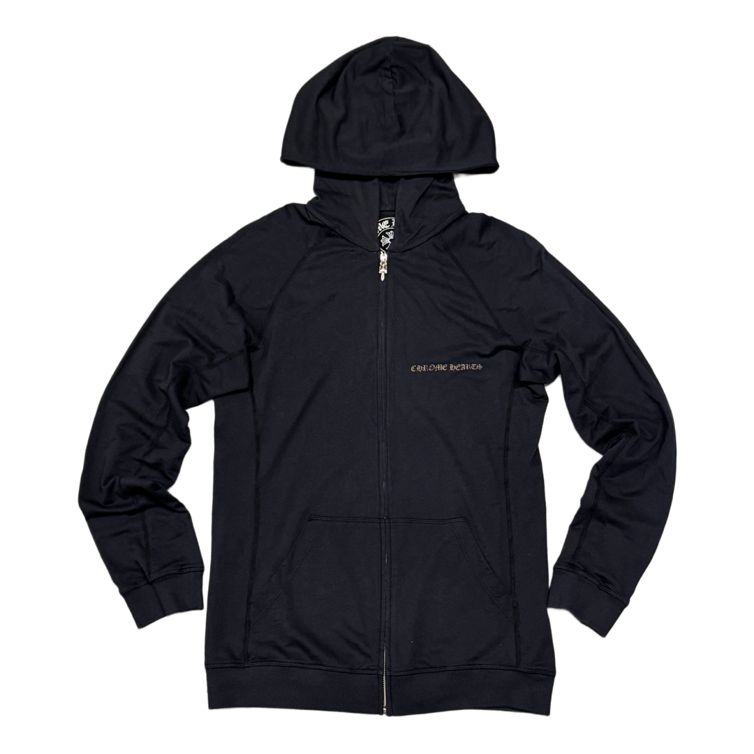 Chrome Hearts 'Brown Plus Cross' Black Vintage Zip Up Hoodie