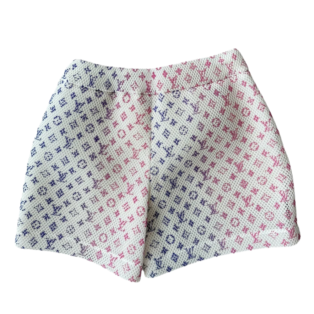 Louis Vuitton 'White' Amen Break Gradient Monogram Mesh Shorts