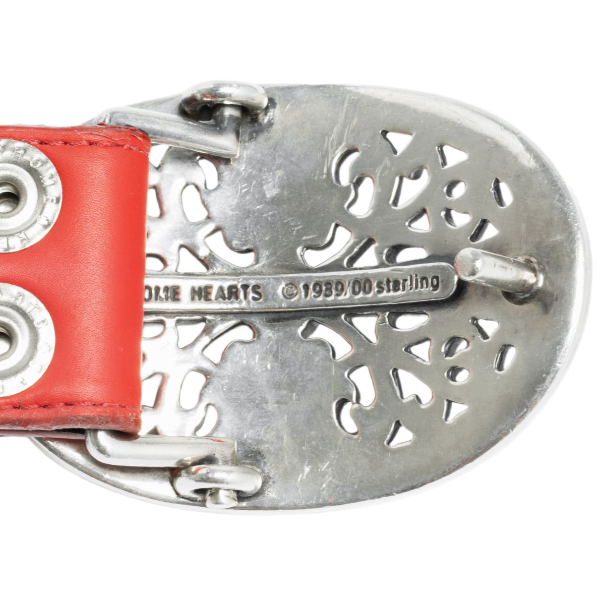 Chrome Hearts 'Red' Small Oval Leather Belt