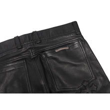 Chrome Hearts Kids 'Black' Leather Cross Patch Pants