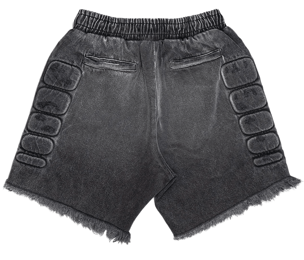 Satoshi Nakamoto 'Black Denim' Moto Shorts