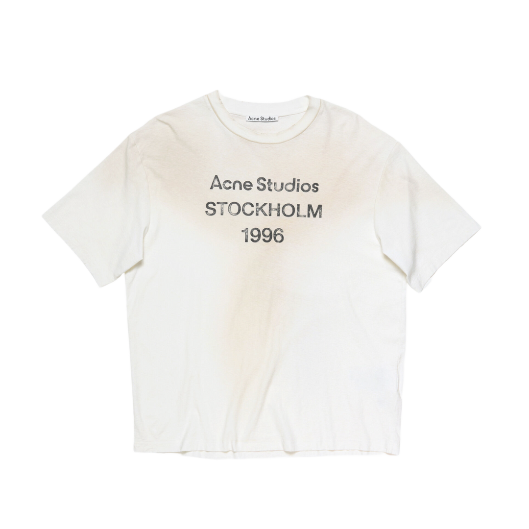 Acne Studios 'Dusty White' Relaxed Fit Logo T-Shirt