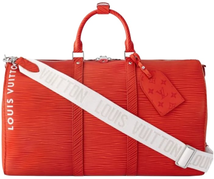 Louis Vuitton 'Keepall Bandouliere 50' EPI Red Leather