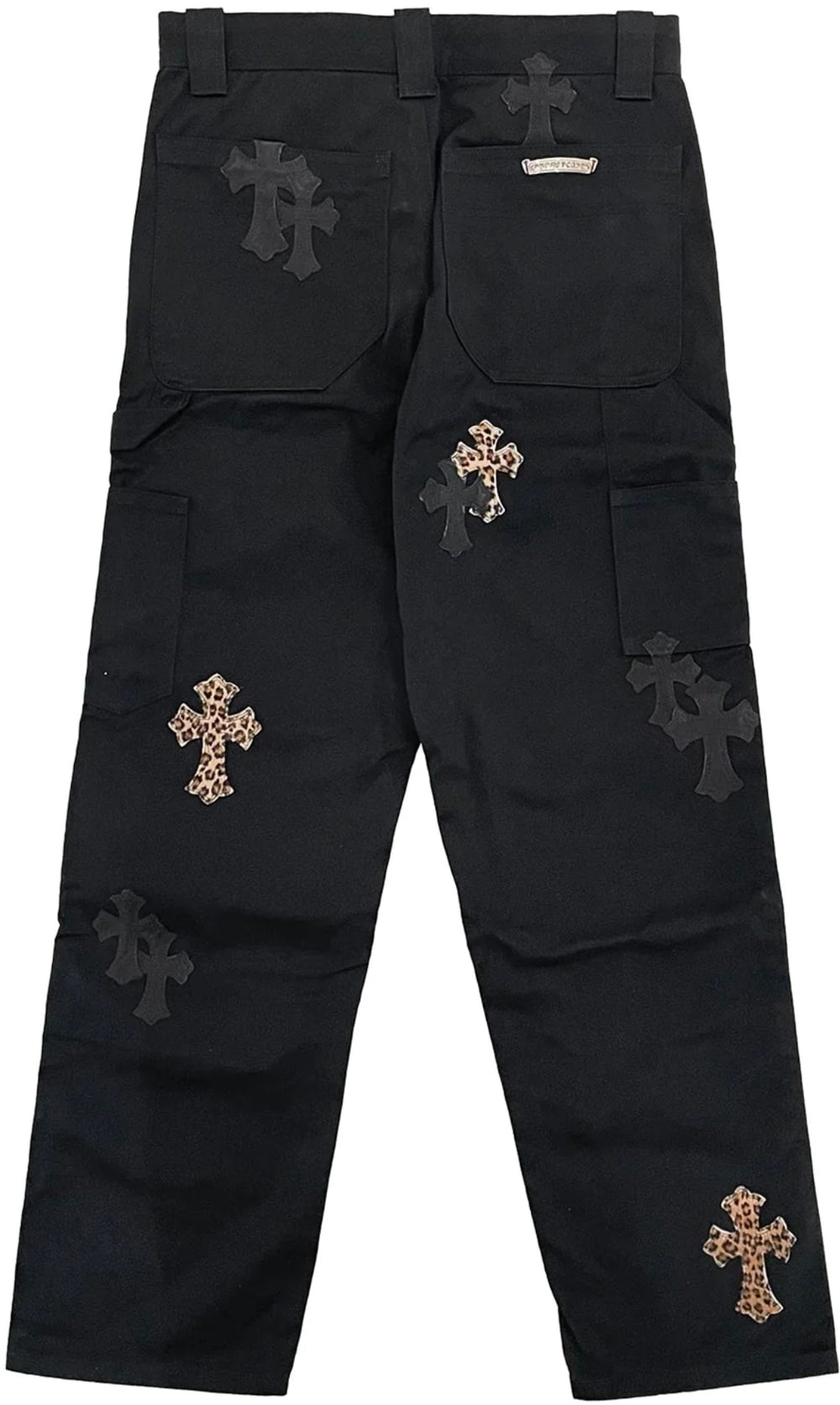 Chrome Hearts 'Leopard Patch' Black Carpenter Pants