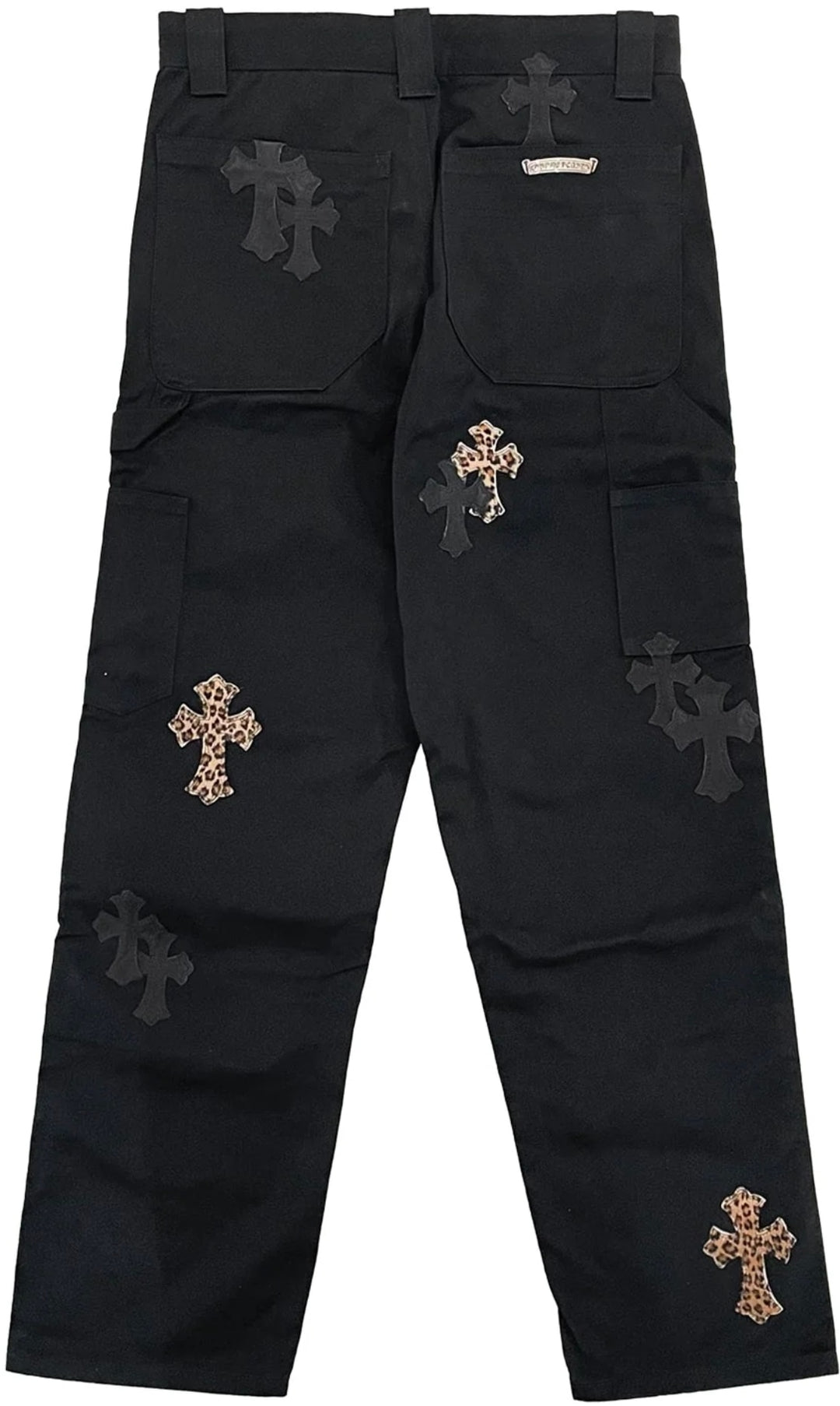 Chrome Hearts 'Leopard Patch' Black Carpenter Pants