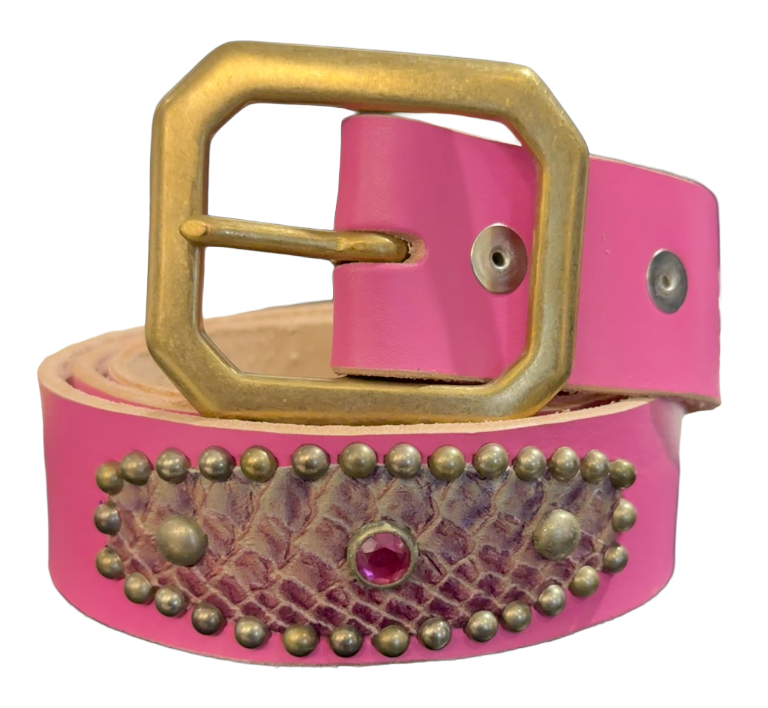Studded' Pink Scale Gem Sun' Pink Belt