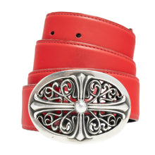 Chrome Hearts 'Red' Small Oval Leather Belt