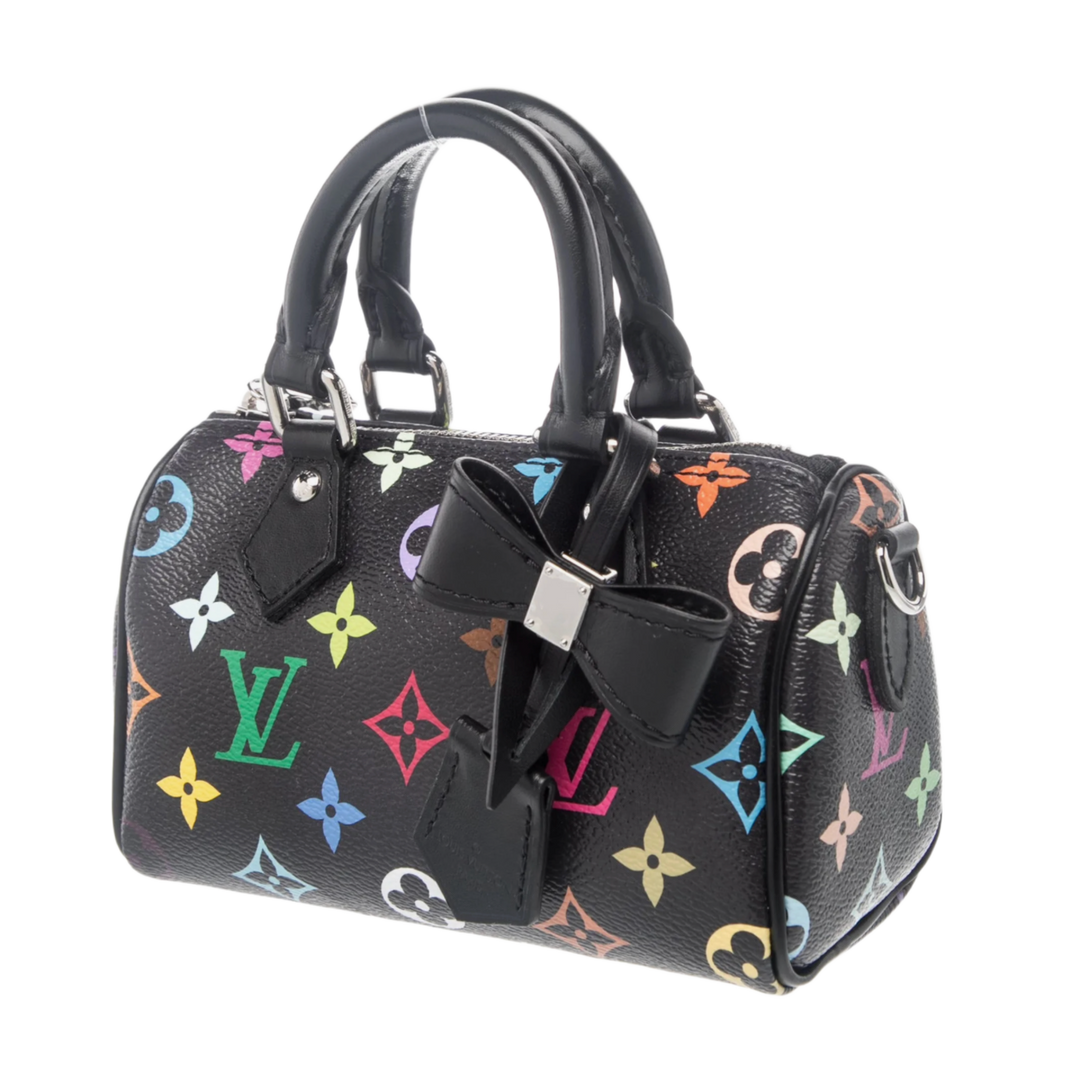 Louis Vuitton x Takashi Murakami 'Black' Monogram Nano Speedy Bag