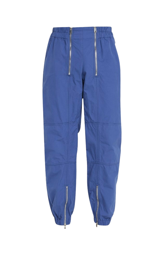 Bottega Veneta 'Compact Canvas' Blue Zip Pants