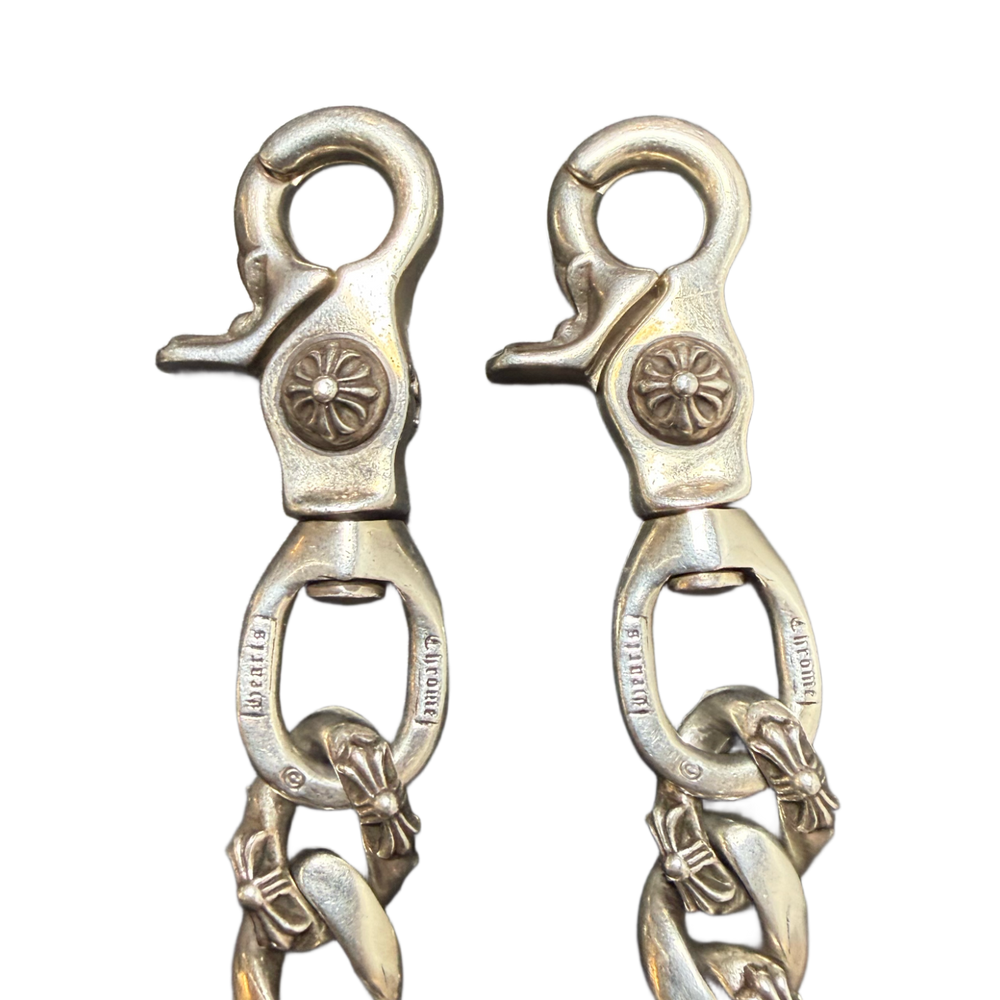 Chrome Hearts 'Fancy Link' 16in Double Clip Wallet Chain