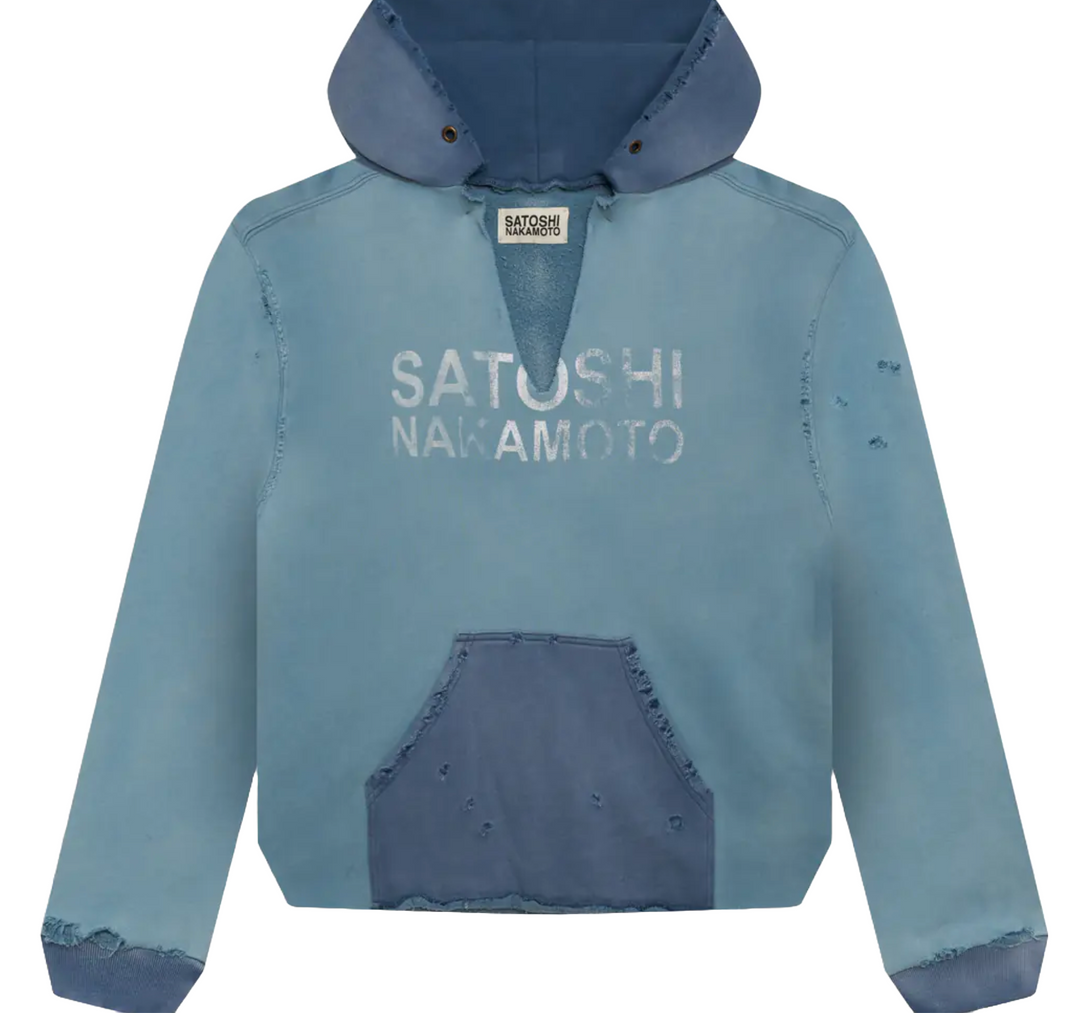 Satoshi Nakamoto 'Blue' Distructo Hoodie