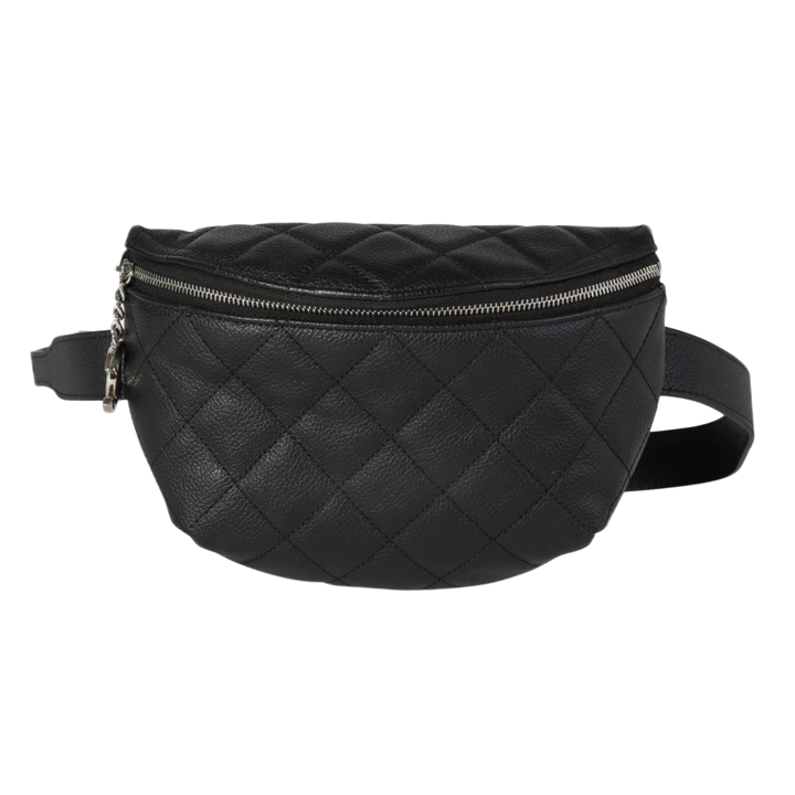 Chanel 'Black' Calfskin Quilted Uniform Belt Bag