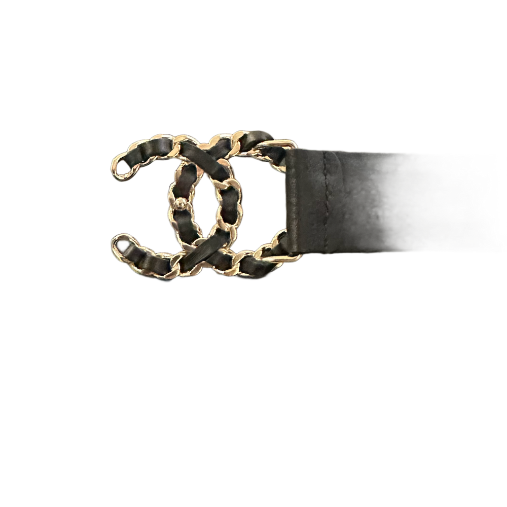 Chanel 'Black & Sliver' 2018 Interlocking CC Logo Belt