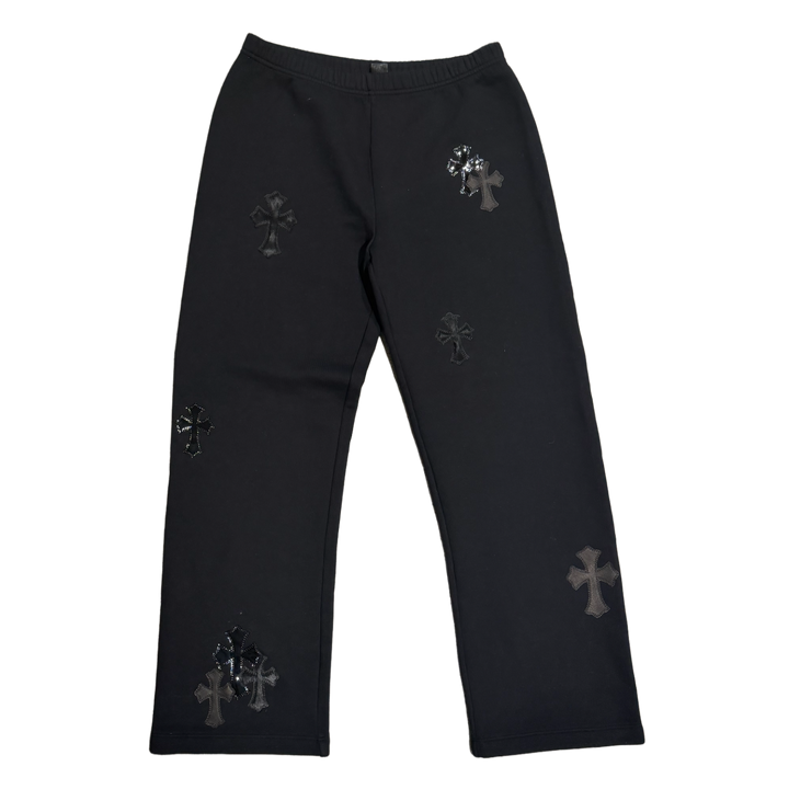 Chrome Hearts 'Black Cross Patches' Black Sweatpants