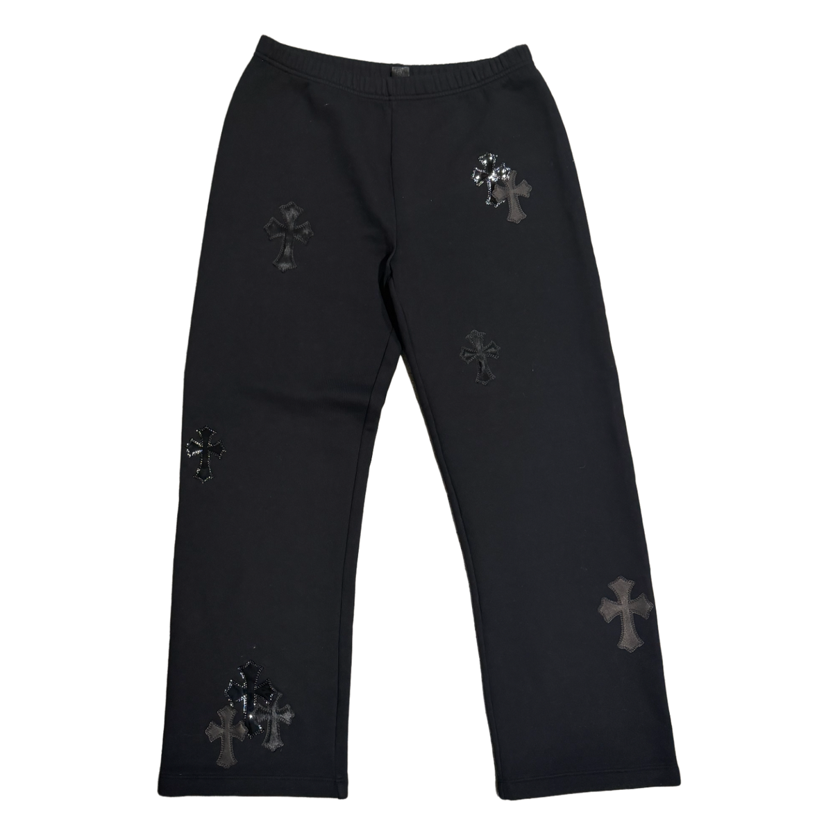 Chrome Hearts 'Black Cross Patches' Black Sweatpants