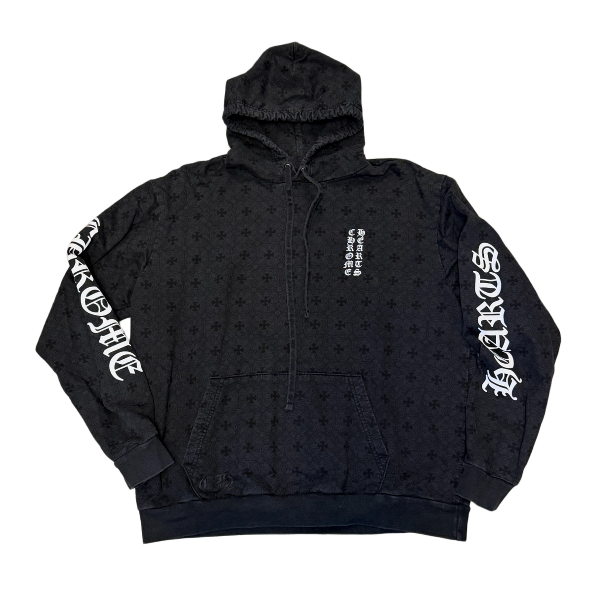 Chrome Hearts 'Black' Monogram Vertical Logo Hoodie