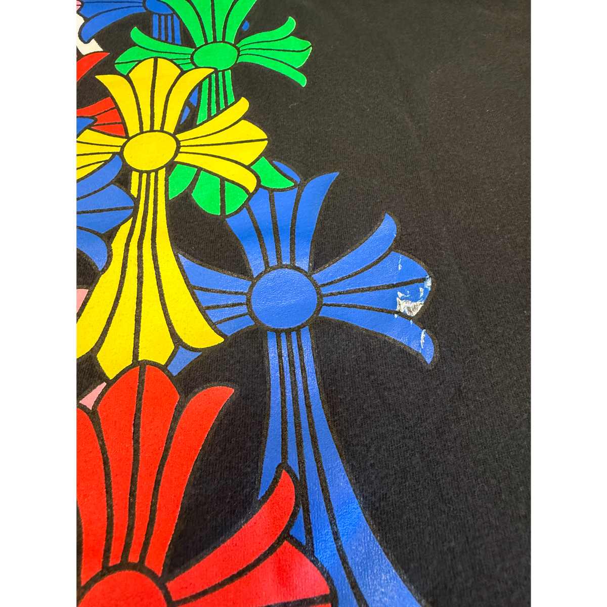 Chrome Hearts 'Multicolor Cross' Cemetery Black Pocket Tee