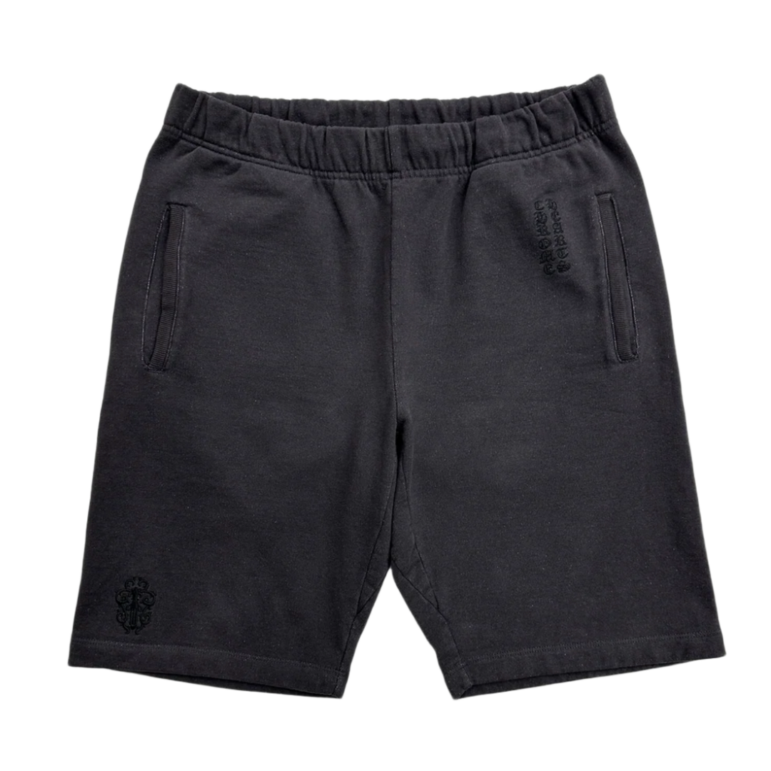 Chrome Hearts 'Vertical Logo' Vintage Black Sweatshorts