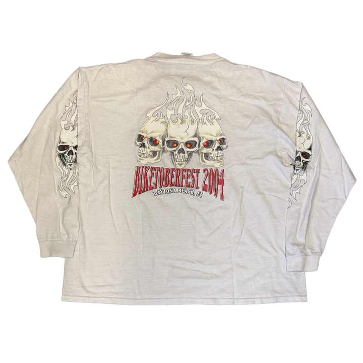 Biketoberfest 'Daytona Beach 2004' Vintage Skull Longsleeve Tee