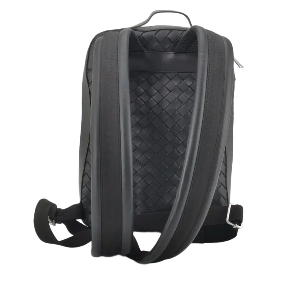 Bottega Veneta 'Black' Calfskin Intreccio Backpack