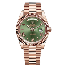 Rolex Day Date 'Olive Green Dial' 40 Rose Gold President Bracelet Watch 2022 228235