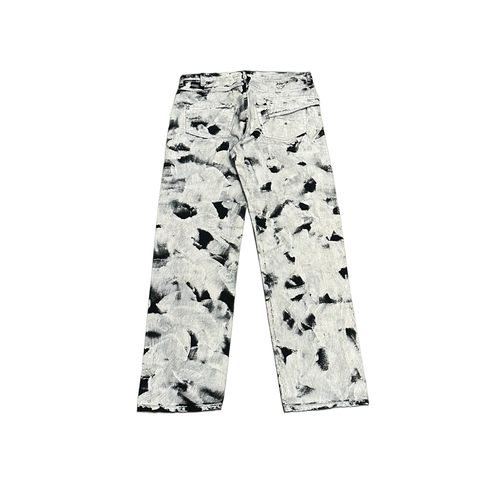 Heliot Emil 'Black/White' Painted Straight Leg Jeans