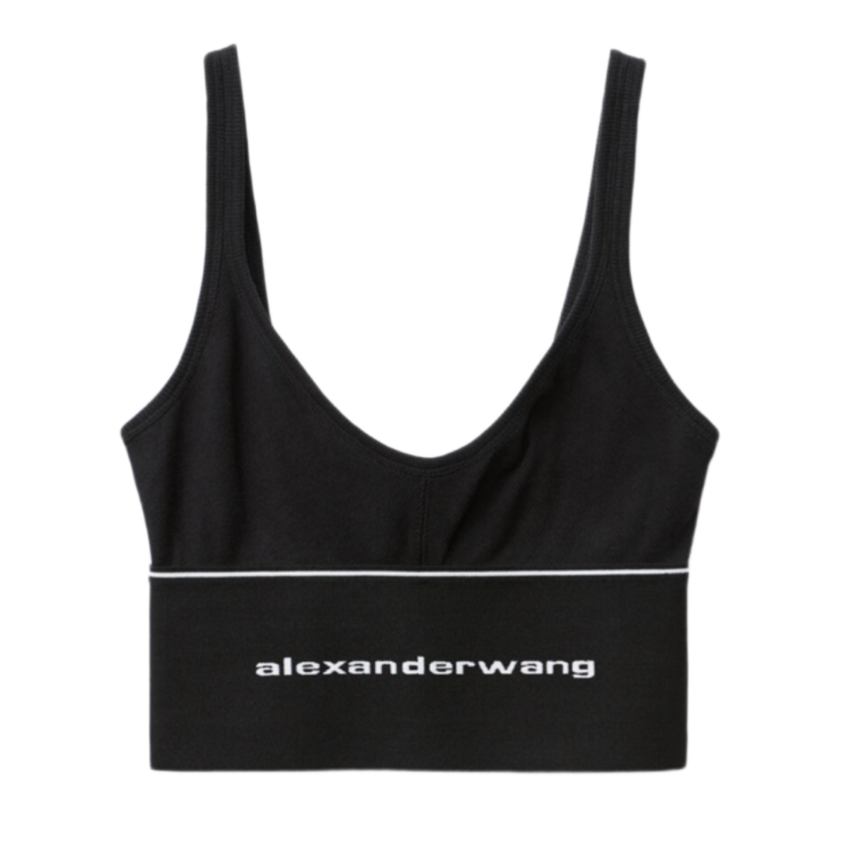Alexander Wang 'Black' Elasticated Hem Bra