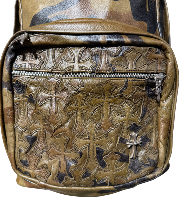 Chrome Hearts 'Camo Cemetery' Leather Cross Patch 7th Grade Backpack
