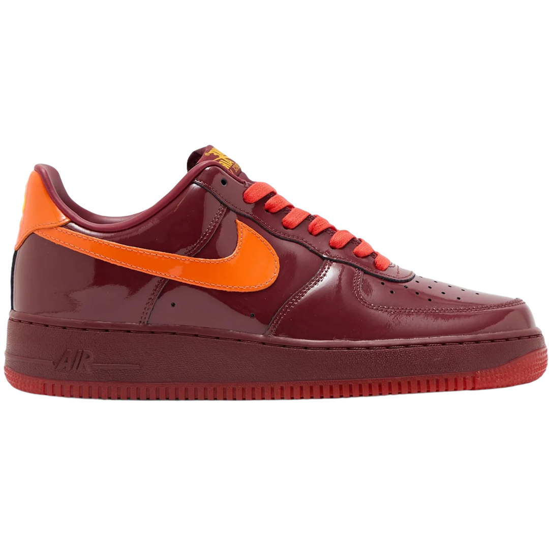 Nike Air Force 1 Low Patent Leather Dark Team Red Safety Orange